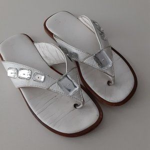 white leather toddler jeweled slipper - made in ITALY size 28